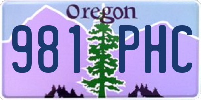 OR license plate 981PHC