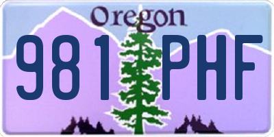 OR license plate 981PHF