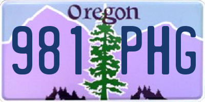 OR license plate 981PHG