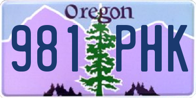 OR license plate 981PHK