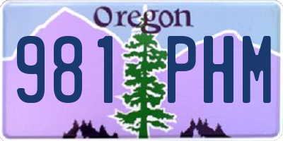 OR license plate 981PHM
