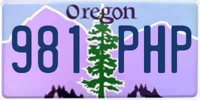 OR license plate 981PHP