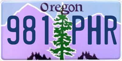 OR license plate 981PHR
