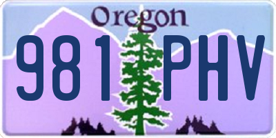OR license plate 981PHV