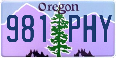 OR license plate 981PHY