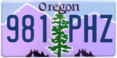 OR license plate 981PHZ