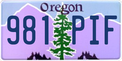OR license plate 981PIF