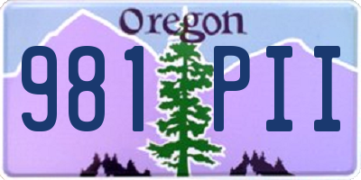 OR license plate 981PII