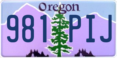 OR license plate 981PIJ