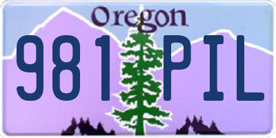 OR license plate 981PIL