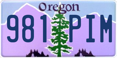 OR license plate 981PIM