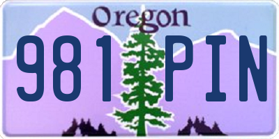 OR license plate 981PIN