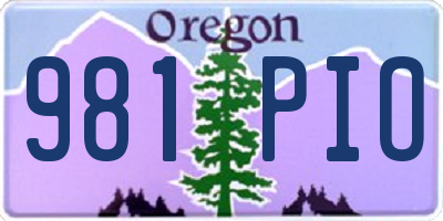 OR license plate 981PIO