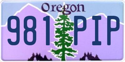 OR license plate 981PIP