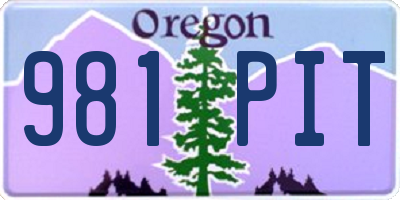 OR license plate 981PIT