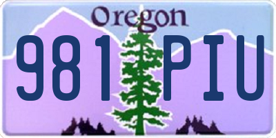 OR license plate 981PIU