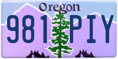 OR license plate 981PIY
