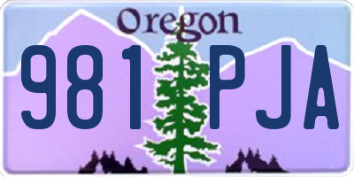 OR license plate 981PJA