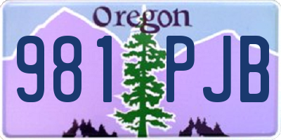 OR license plate 981PJB