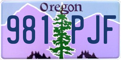 OR license plate 981PJF