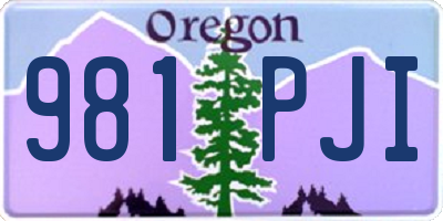 OR license plate 981PJI