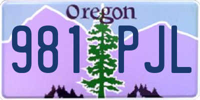 OR license plate 981PJL