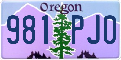 OR license plate 981PJO