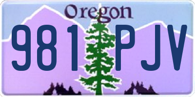 OR license plate 981PJV