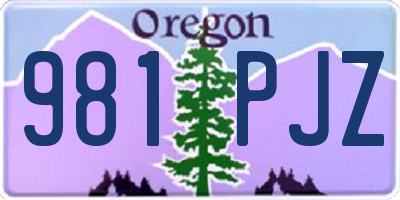 OR license plate 981PJZ