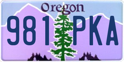 OR license plate 981PKA