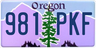 OR license plate 981PKF