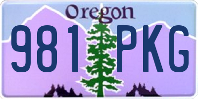 OR license plate 981PKG