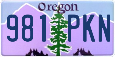 OR license plate 981PKN