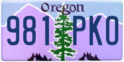 OR license plate 981PKO