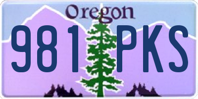 OR license plate 981PKS