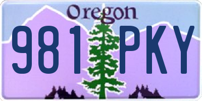 OR license plate 981PKY
