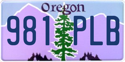 OR license plate 981PLB