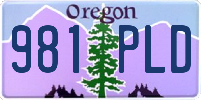 OR license plate 981PLD