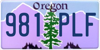 OR license plate 981PLF