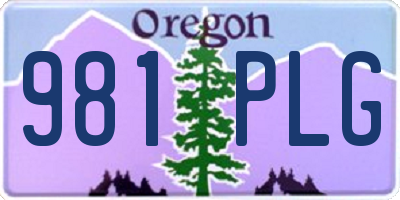 OR license plate 981PLG