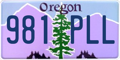 OR license plate 981PLL