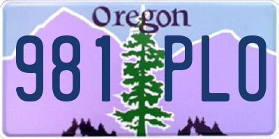 OR license plate 981PLO