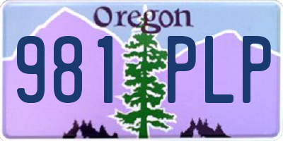 OR license plate 981PLP