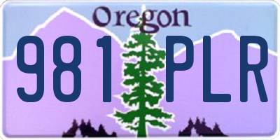 OR license plate 981PLR