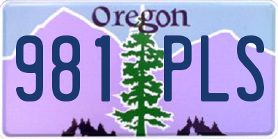 OR license plate 981PLS