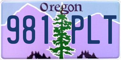 OR license plate 981PLT