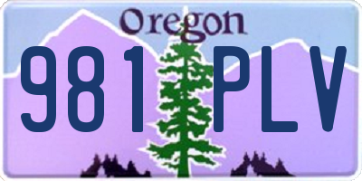OR license plate 981PLV