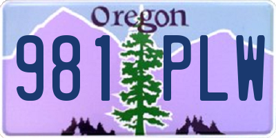 OR license plate 981PLW