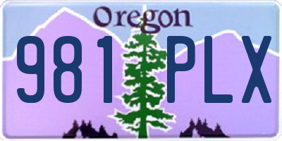 OR license plate 981PLX
