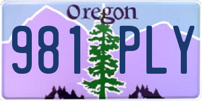 OR license plate 981PLY